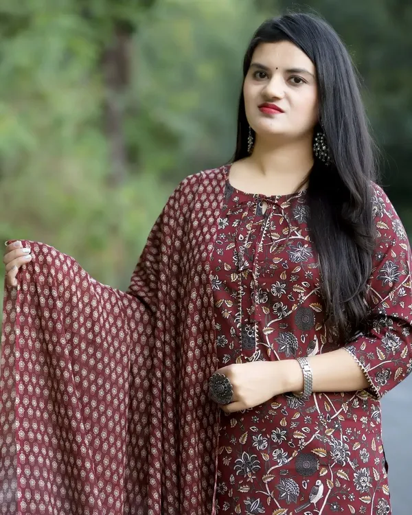 Maroon_Cotton_Rayon_Printed_Ethnic_Set_For_Women