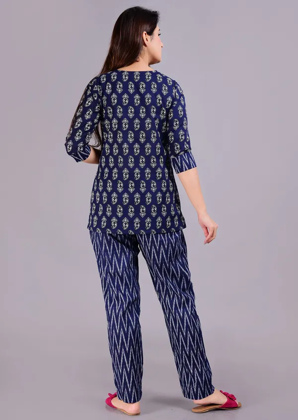 Blue_Rayon_Printed_Night_Suit_For_Women
