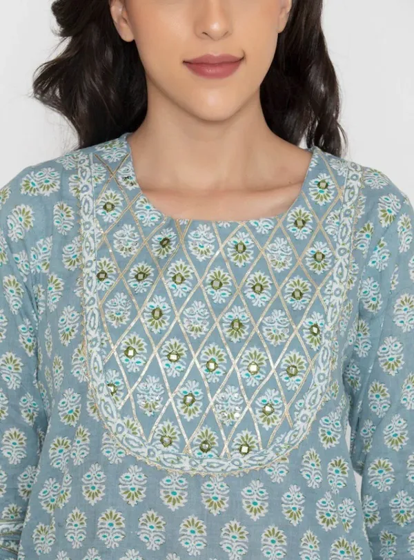 Grey_Pure_Cotton_Printed::Embellished_Ethnic_Set_For_Women