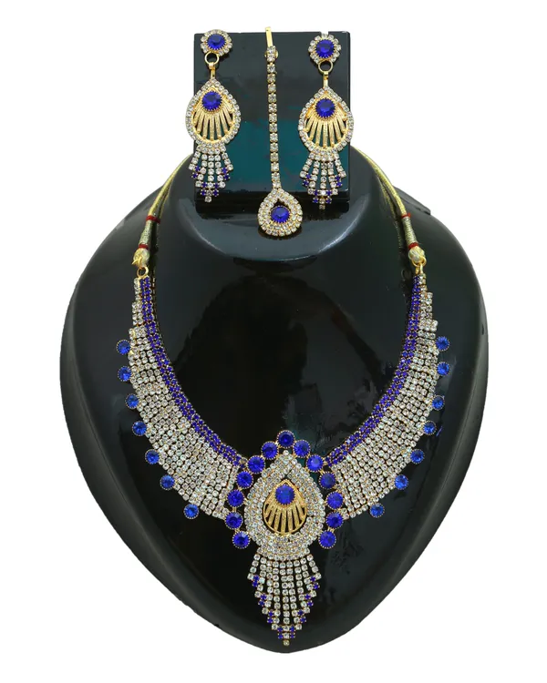 Latest_Traditional_Gold/Silver_Plated_Pearl_Beaded_Necklace_Jewellery_Set_for_Women/Girls