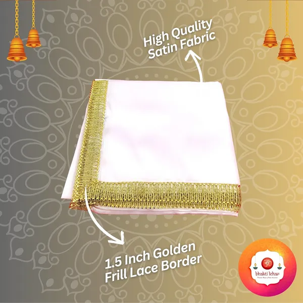 White_Silk_Satin_Altar_Cloth_for_God_Pooja_Table,_Goddess_Chowki_Aasan,_Temple,_Mandir_and_Puja_Ghar__(_1_Meter