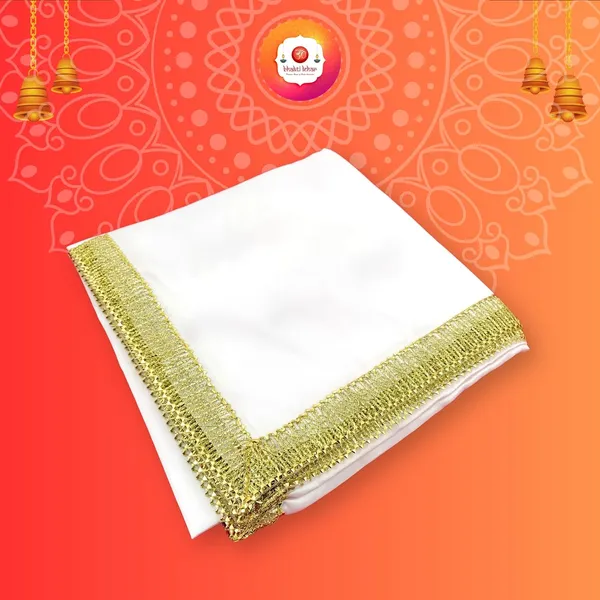 White_Silk_Satin_Altar_Cloth_for_God_Pooja_Table,_Goddess_Chowki_Aasan,_Temple,_Mandir_and_Puja_Ghar__(_1_Meter