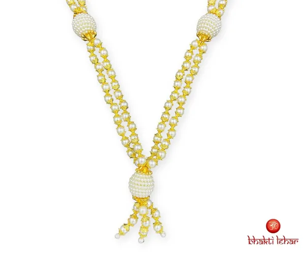 White_Golden_Artificial_Pearl_Moti_Mala_Garland_for_Photo_Frame,_God_Idols_and_Loved_Ones_(Design-1)_(Size:_20_Inch)