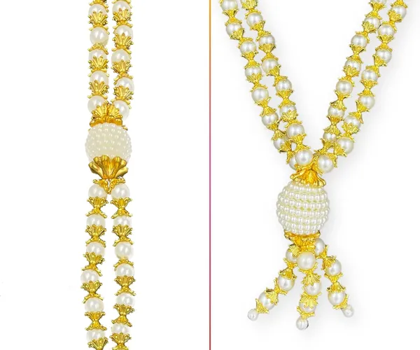 White_Golden_Artificial_Pearl_Moti_Mala_Garland_for_Photo_Frame,_God_Idols_and_Loved_Ones_(Design-1)_(Size:_20_Inch)