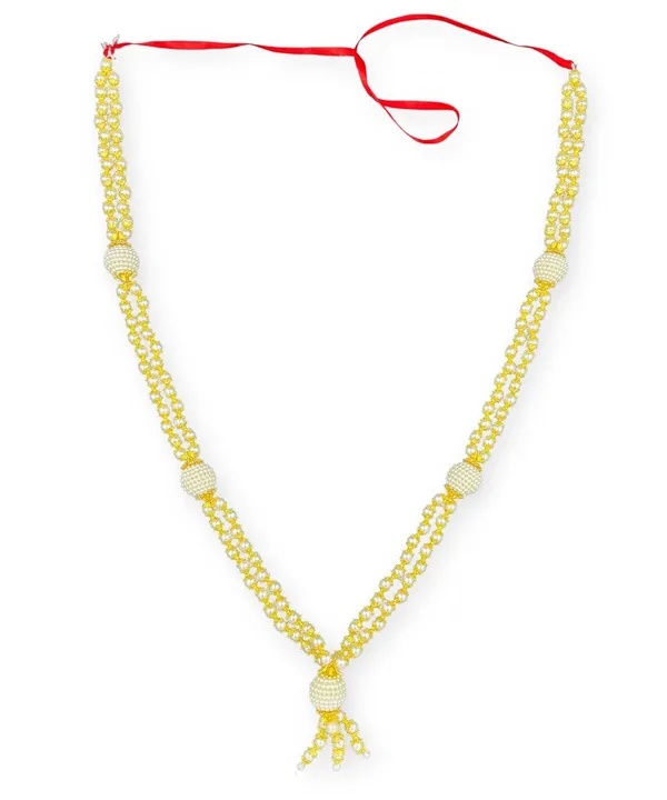 White_Golden_Artificial_Pearl_Moti_Mala_Garland_for_Photo_Frame,_God_Idols_and_Loved_Ones_(Design-1)_(Size:_20_Inch)