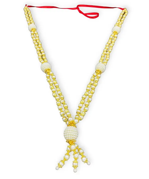 White_Golden_Artificial_Pearl_Moti_Mala_Garland_for_Photo_Frame,_God_Idols_and_Loved_Ones_(Design-1)_(Size:_20_Inch)