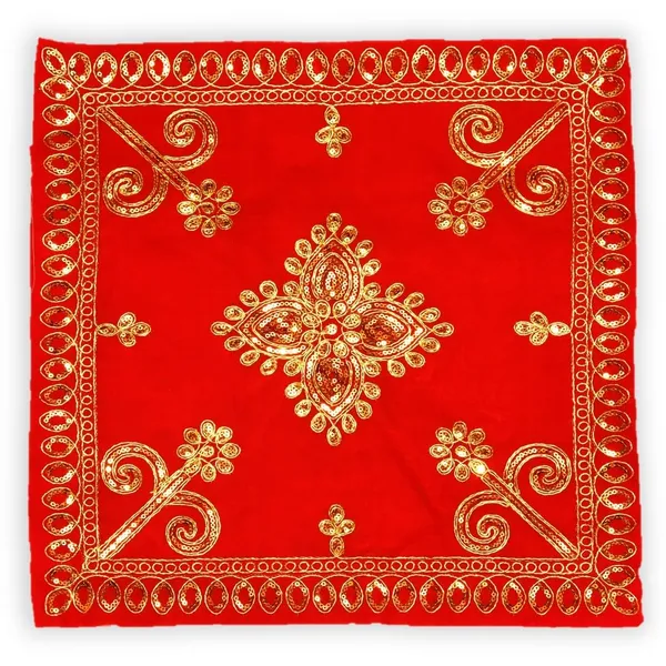 Embroidered_Red_&_Velvet_Cloth_for_Pooja_and_God_Idol/Puja_Aasan_Kapda/Chawki_Altar_Red_Puja_Cloth_for_Mandir,_Temple_and_Other_Puja_Rituals_–_Pack_of_1__(Size:_15_x_15_Inch)