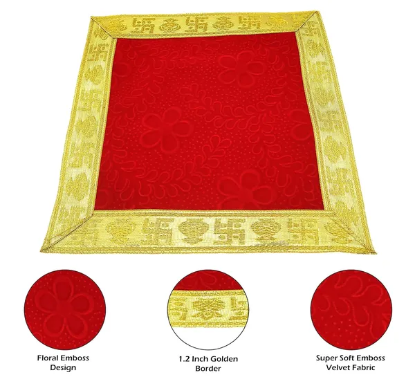 Super_Soft_Emboss_Velvet_Pooja_Aasan_Cloth/Floral_Design_Chowki_Aasan_Kapda_for_God_Idol_Sitting,_Puja_Mandir_and_Temple_-_Pack_of_3__(Size:_10_x_10_Inch)
