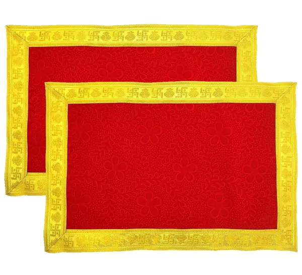 Super_Soft_Floral_Design_Emboss_Velvet_Pooja_Aasan_Cloth/Chowki_Aasan_Kapda_Mat_for_God_Idol_Sitting,_Puja_Mandir_Table_and_Temple_Shelf_-_Pack_of_2__(Size:_12_x_18_Inch)