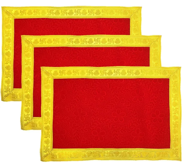 Super_Soft_Floral_Design_Emboss_Velvet_Pooja_Aasan_Cloth/Chowki_Aasan_Kapda_Mat_for_God_Idol_Sitting,_Puja_Mandir_Table_and_Temple_Shelf_-_Pack_of_3__(Size:_12_x_18_Inch)