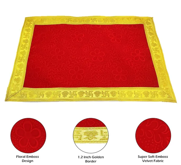 Long_Size_Super_Soft_Emboss_Velvet_Pooja_Aasan_Cloth/Floral_Design_Chowki_Aasan_Kapda_Mat_for_God_Idol_Sitting,_Puja_Mandir_Table_and_Temple_Shelf_-_Pack_of_1__(16_x_28_Inch)