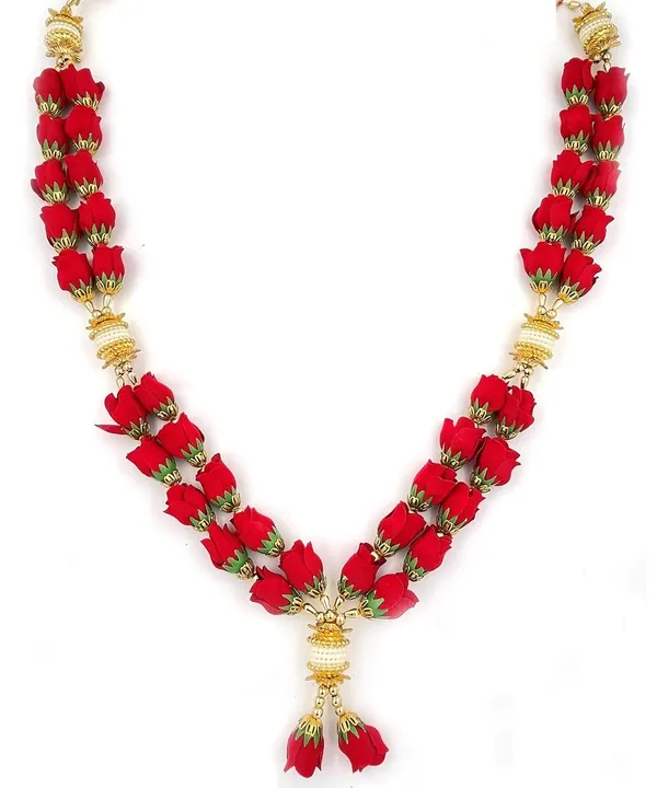 Premium_Range_Of_Pooja_Accessories__(Size:_22_Inch)_Artificial_Double_Layer_Velvet_Rose_Flower_Mala_Garland_for_Photo_Frame