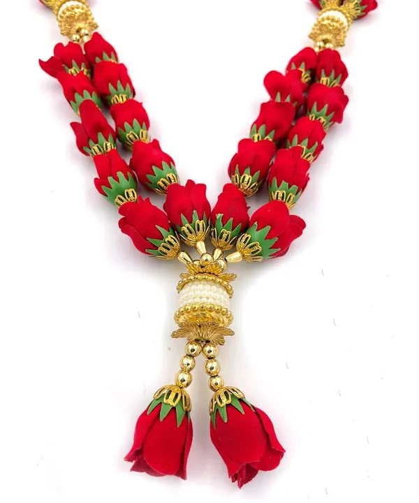 Premium_Range_Of_Pooja_Accessories__(Size:_22_Inch)_Artificial_Double_Layer_Velvet_Rose_Flower_Mala_Garland_for_Photo_Frame