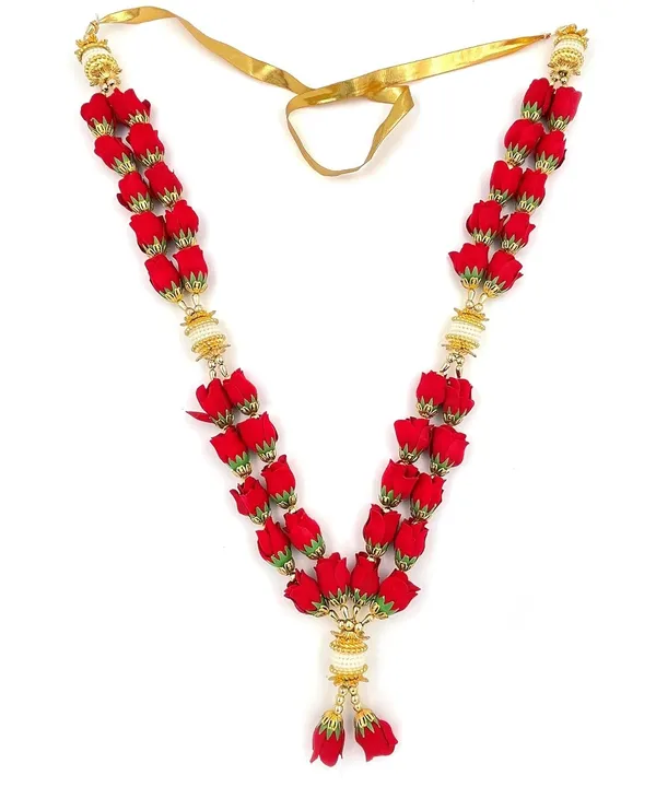 Premium_Range_Of_Pooja_Accessories__(Size:_22_Inch)_Artificial_Double_Layer_Velvet_Rose_Flower_Mala_Garland_for_Photo_Frame