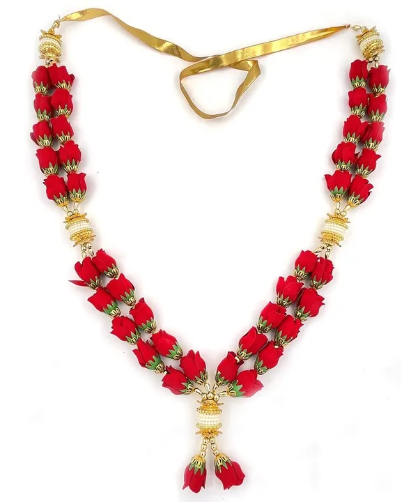 Premium_Range_Of_Pooja_Accessories__(Size:_22_Inch)_Artificial_Double_Layer_Velvet_Rose_Flower_Mala_Garland_for_Photo_Frame