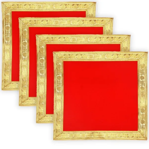 Premium_Plain_Red_&_Velvet_Pooja_Aasan_Cloth/Chowki_Assan_Kapda/Ganesh_Baithak_Rumal_for_Home_Mandir,_Temple_and_God_Idol_Sitting_-_Pack_of_4__(10_x_10_Inch)