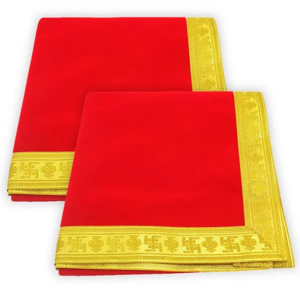 Bhakti Lehar ( Size: 1 Meter ) Large Size Velvet Red Pooja Aasan Chowki Altar Cloth Price in India - Buy Bhakti Lehar ( Size: 1 Meter ) Large Size Velvet Red