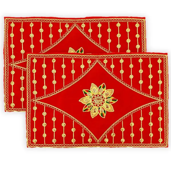 Maroon_Red_EmbroideRed_&_Velvet_Puja_Aasan_Cloth_|_Laal_Pooja_Asana_Chowki_Kapda_for_God,_Mandir,_Temple,_Bajot_and_God_Assan_(Pack_of_2)_(_Size:_30_X_45_Cm_Large_Size)