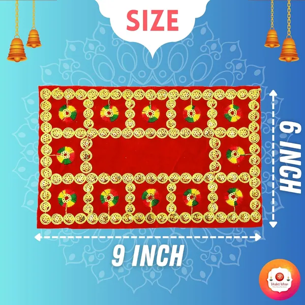 Red_Premium_Range_Of_Pooja_Accessories_EmbroideRed_&_Velvet_Pooja_Aasan_Cloth_for_God_Puja_Chowki_Mandir,_Temple_and_Bhagwan_(6"_X_9"_Inch,_)
