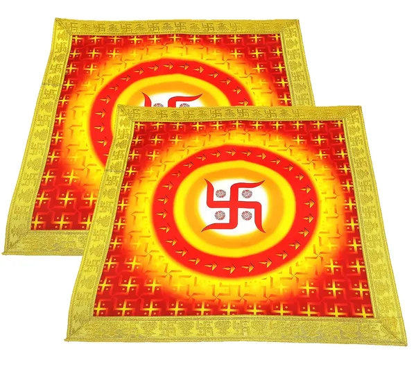 _Printed_Silk_Satin_God_Chowki_Aasan_Cloth_for_Puja_(Size:_16"_x_16"_Inch)_|_Pooja_Assan_Kapda_|_Satin_Altar_Cloth_Mat_for_Puja_Mandir,_Temple_and_Decoration_(Set_of_2)