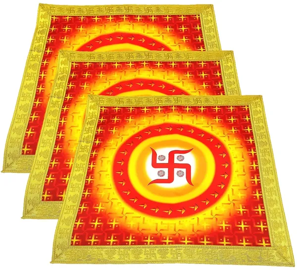 _Printed_Silk_Satin_God_Chowki_Aasan_Cloth_for_Puja_(Size:_16"_x_16"_Inch)_|_Pooja_Assan_Kapda_|_Satin_Altar_Cloth_Mat_for_Puja_Mandir,_Temple_and_Decoration_(Set_of_3)