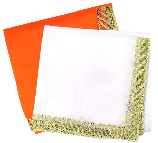 White_and_Orange_Silk_Satin_Altar_Cloth_|_Diwali_Pooja_Sartin_Altar_Cloth_Mat_for_Puja_Table,_God_Chowki_Aasan,_Temple_and_Mandir__(Size:_1_Meter)