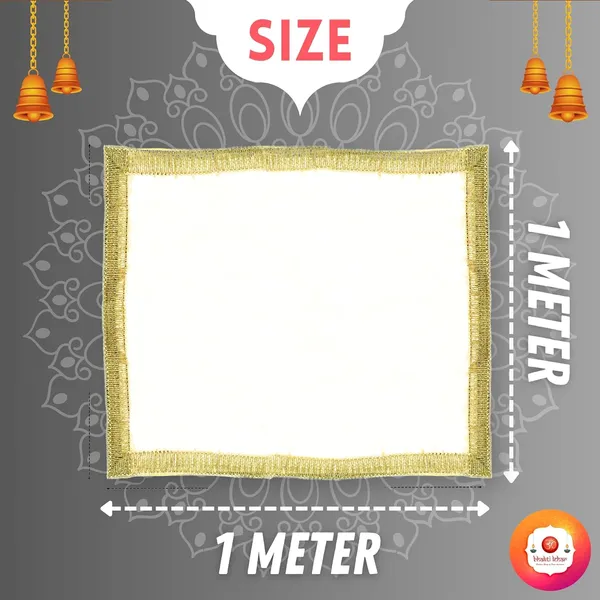 White_and_Orange_Silk_Satin_Altar_Cloth_|_Diwali_Pooja_Sartin_Altar_Cloth_Mat_for_Puja_Table,_God_Chowki_Aasan,_Temple_and_Mandir__(Size:_1_Meter)