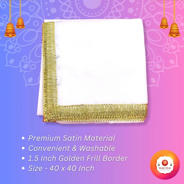 White_and_Orange_Silk_Satin_Altar_Cloth_|_Diwali_Pooja_Sartin_Altar_Cloth_Mat_for_Puja_Table,_God_Chowki_Aasan,_Temple_and_Mandir__(Size:_1_Meter)