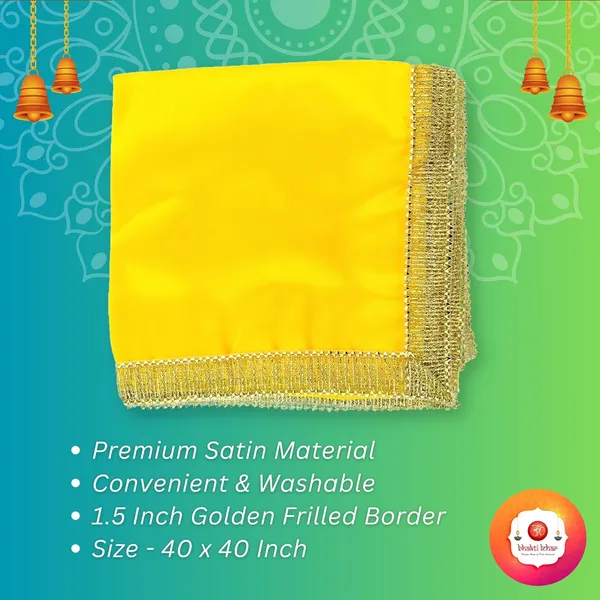 White_and_Yellow_Silk_Satin_Altar_Cloth_|_Diwali_Pooja_Silk_Altar_Cloth_Mat_for_Puja_Table,_God_Chowki_Aasan,_Temple_and_Mandir__(_Size:_1_Meter