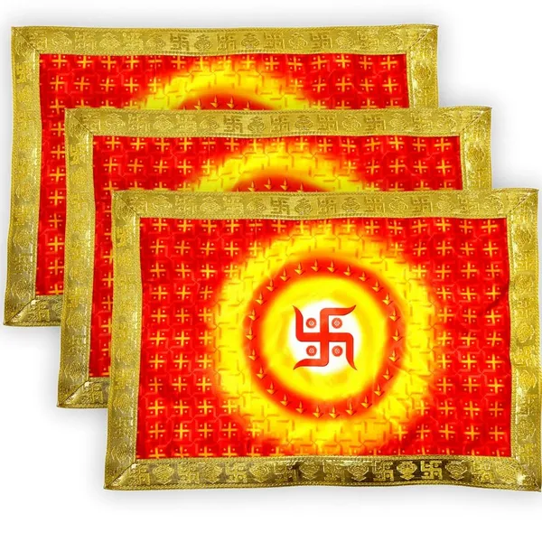 _Swastik_Printed_Satin_Pooja_Aasan_Cloth_for_God_Idol_Sitting_|_Puja_Assan_Kapda_for_Home_Mandir_and_Temple_Decoration_(12_x_18_Inch,_3)