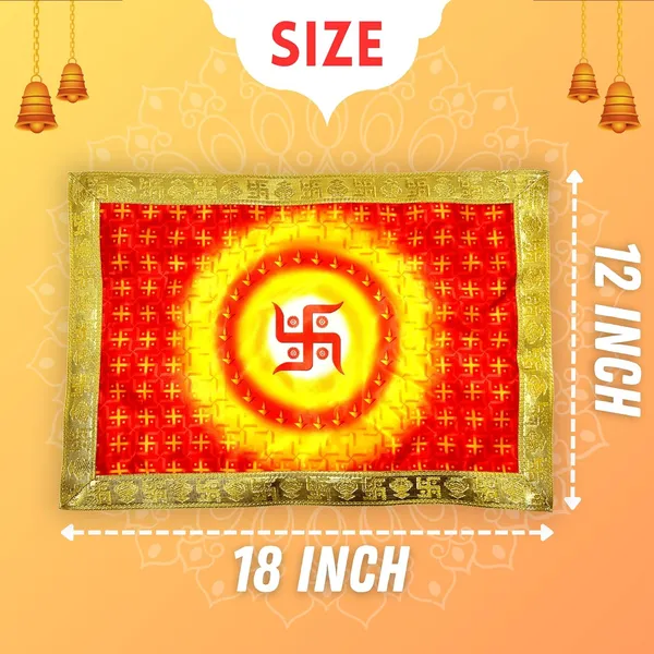 _Swastik_Printed_Satin_Pooja_Aasan_Cloth_for_God_Idol_Sitting_|_Puja_Assan_Kapda_for_Home_Mandir_and_Temple_Decoration_(12_x_18_Inch,_3)