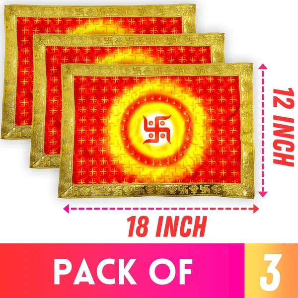 _Swastik_Printed_Satin_Pooja_Aasan_Cloth_for_God_Idol_Sitting_|_Puja_Assan_Kapda_for_Home_Mandir_and_Temple_Decoration_(12_x_18_Inch,_3)