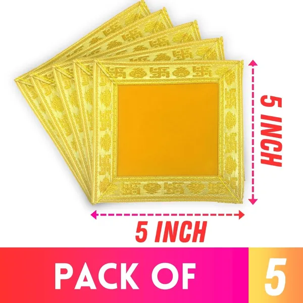 Plain_Red_&_Velvet_Pooja_Aasan_Cloth,_Chowki_Aasan_Kapda_Mat/Mini_Velvet_Altar_Cloth_for_Puja_Mandir_and_Temple_(Pack_of_5)_(5_x_5,_Yellow)__(Size:_5"_x_5"_Inch)_Small_Size