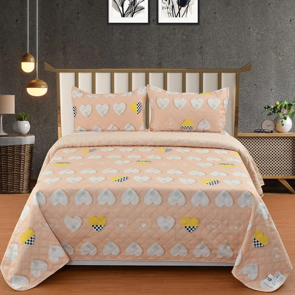 Cotton_Ultrasonic_280_Tc_Printed_King_Size_Quilted_Bed_Cover/Bedsheet_with_2_Pillow_Case_(Luxurious_Royal_90X100_Inches_254X228_cm)