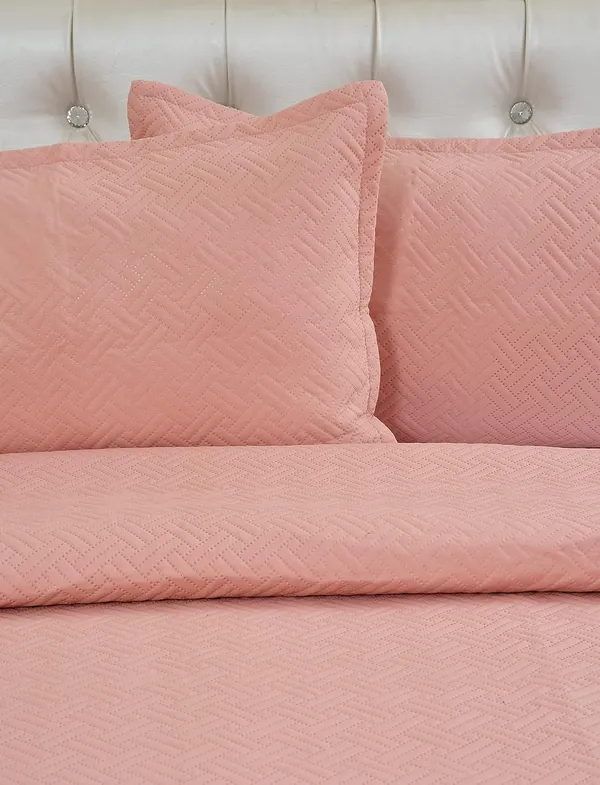 All_Weather_3_Pcs_100%_Cotton_Ultrasonic_280_Tc_Solid_King_Size_Quilted_Bed_Cover/Bedsheet_with_2_Pillow_Case_(LuxuriousBaby_90X100_Inches_254X228_cm)