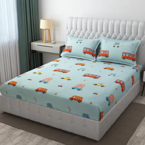 Microfiber_Wrinkle_Free_Soft_Hypoallergenic,_Cartoon_Printed,_Double_Bed_King_Size_Crane_Printed_Kids_Bedsheet_for_Boys_&_Girls_Room