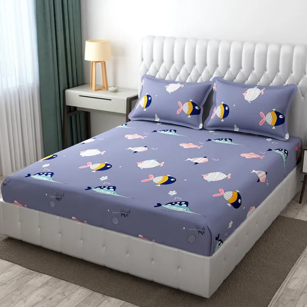 Microfiber_Wrinkle_Free_Soft_Hypoallergenic,_Cartoon_Printed,_Double_Bed_King_Size_Shark_Printed_Kids_Bedsheet_for_Boys_&_Girls_Room