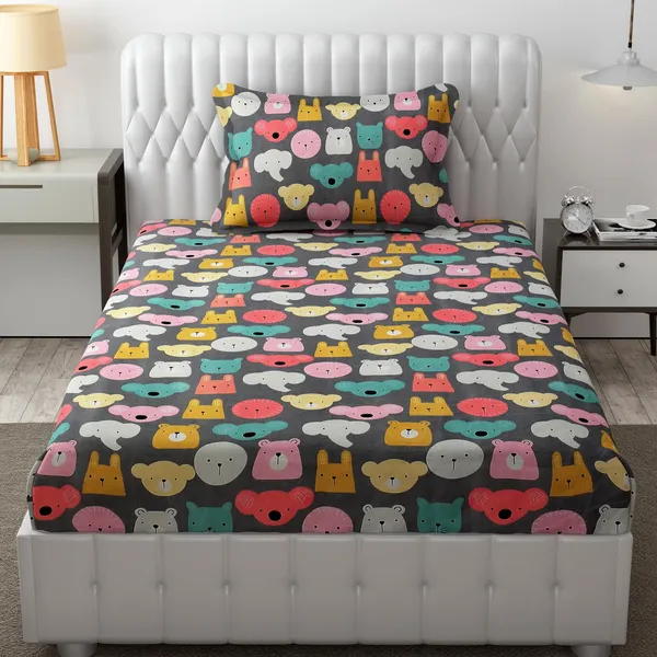 Microfiber_Wrinkle_Free_Soft_for_Kids_(Single_Bed_King_Size_6X90_Inches)_Cartoon_Printed,_Single_Bed_Teddy_Printed_Kids_Bedsheet_for_Boys_&_Girls_Room