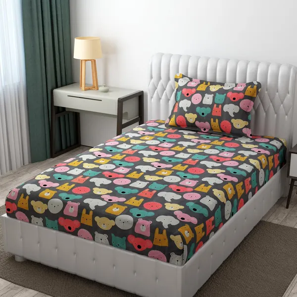 Microfiber_Wrinkle_Free_Soft_for_Kids_(Single_Bed_King_Size_6X90_Inches)_Cartoon_Printed,_Single_Bed_Teddy_Printed_Kids_Bedsheet_for_Boys_&_Girls_Room