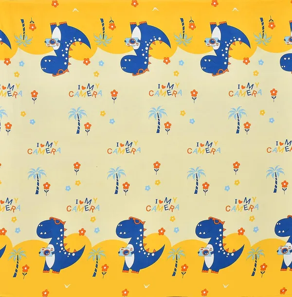Kids_Cartoon_Dinasaur_Selfie_Print_bedsheet_1_Double_Bedsheet_with_2_Pillow_Covers_Size_90_inch_x_100_inch