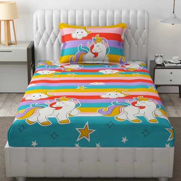 Polycotton_Kids_Cartoon_Unicorn_Printed_Double_Bedsheet_With_1_Pillow_Covers_Size_60_Inch_X_90_Inch