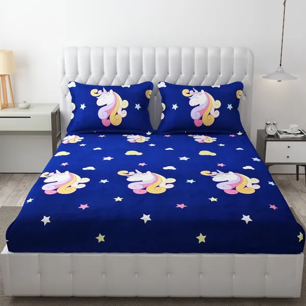 Kids_Cartoon_Unicorn_Printed_Double_Bedsheet_with_2_Pillow_Covers_Size_90_inch_x_100_inch