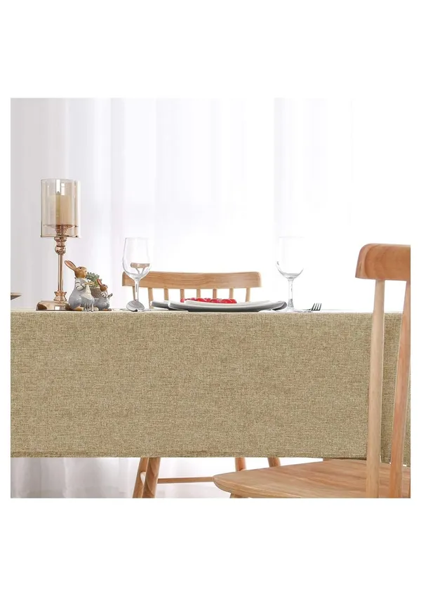 Washable_Jute_Fabric_Solid_Square_Table_Cover_Heat_Resistant_Table_Cover_for_Home,_Restaurant_Table/Dining_Table_8_Seater_50_x_110_inches
