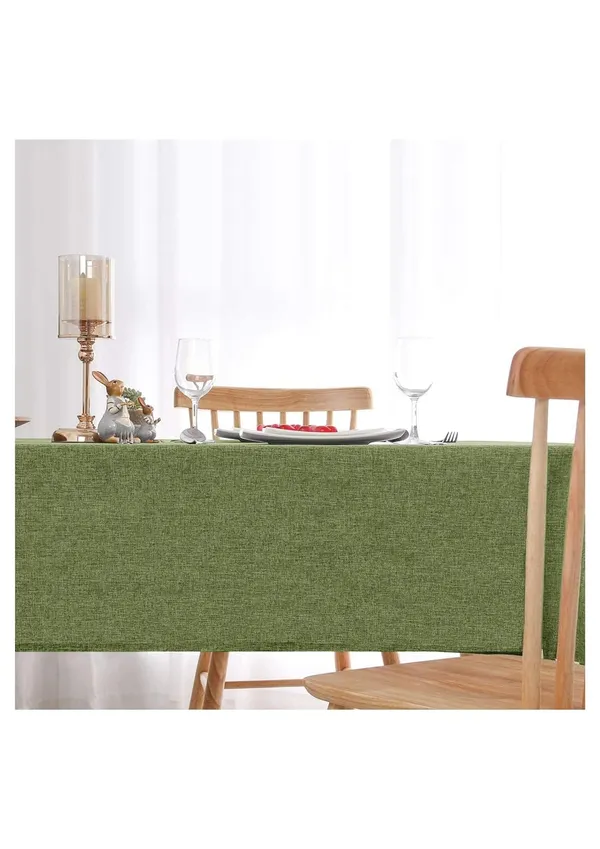 Washable_Jute_Fabric_Solid_Square_Table_Cover_Heat_Resistant_Table_Cover_for_Home,_Restaurant_Table/Dining_Table_8_Seater_50_x_110_inches