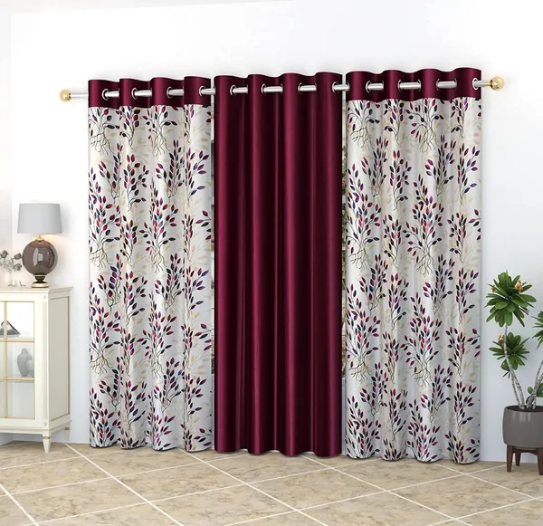 Polyester_Curtain_Set_with_Floral_Print_Suitable_for_Living_Room,_Bedroom,_Offices_Curtain_(Set_of_3)