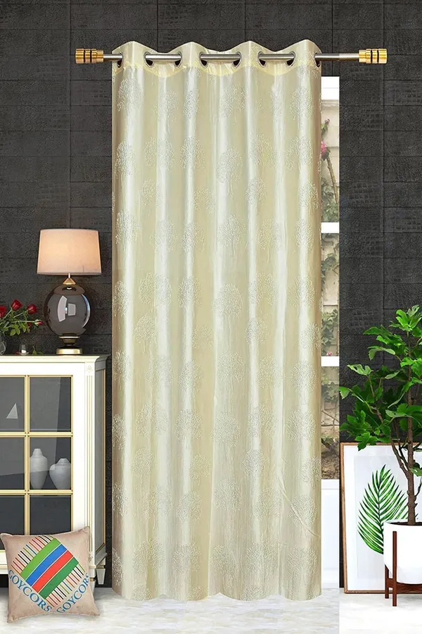 Polyester_Heavy_Crush_Floral_Design_Tree_Design_Punching_Opaque_Rod_Pocket_Curtains_For_Living_Room_Cream