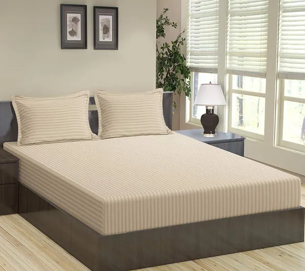 Plain_Stripe_bedsheet_1_Double_Bedsheet_with_2_Pillow_Covers_Size_90_inch_x_100_inch