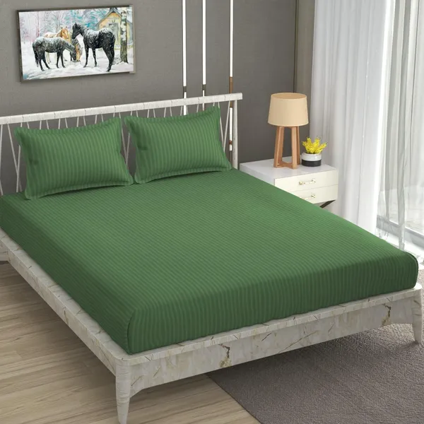 Microfiber_Plain_Stripe_Bedsheet_1_Double_Bedsheet_With_2_Pillow_Covers_Size_90_Inch_X_100_Inch