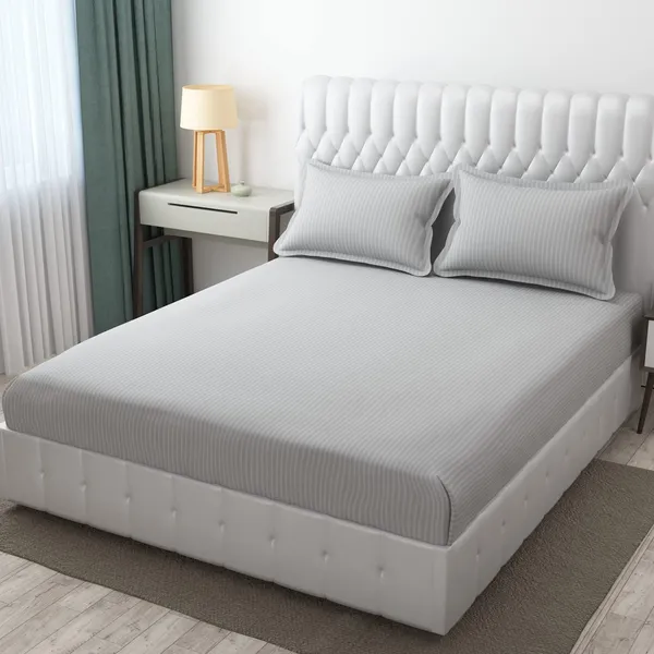 Plain_Stripe_bedsheet_1_Double_Bedsheet_with_2_Pillow_Covers_Size_90_inch_x_100_inch