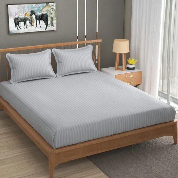 Plain_Stripe_bedsheet_1_Double_Bedsheet_with_2_Pillow_Covers_Size_90_inch_x_100_inch